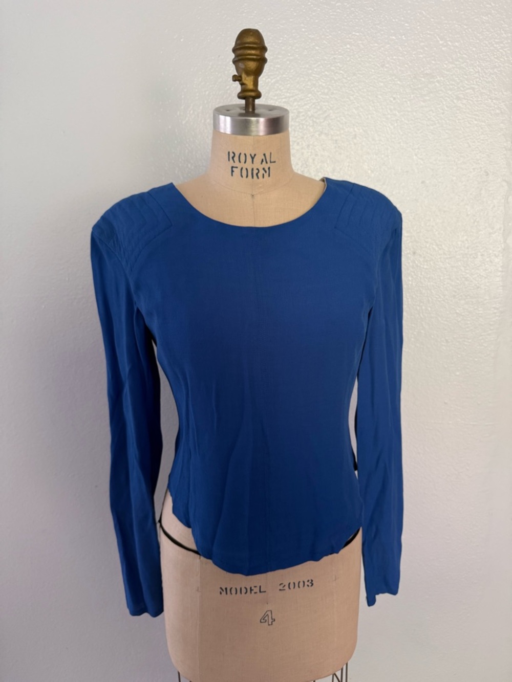 Finders Keepers Royal Blue Long-Sleeve Crewneck Top